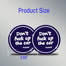 Mearo Car Cup Holder Coasters, 2.68 Inch Non-Slip PVC Insert Cup Coaster, Bling Crystal Rhinestone Car Interior Accessories, Auto Cup Holder Insert Coaster, Suitable for Car Interior (Blue)