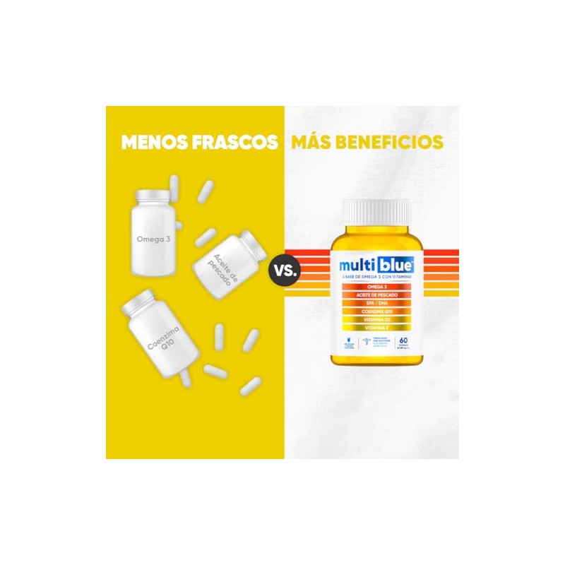 MultiBlue - Omega 3 Salmon Oil 60 Capsulas | Con