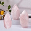 JIC Gem Rose Quartz Crystal Tower 4 Sides Spiral Obelisk