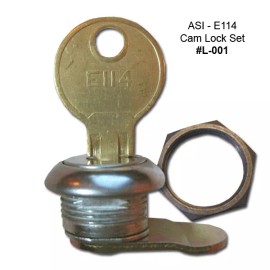 American Specialties Inc, (ASI) ASI - E114 Cam Lock Set "#10-L-001" for Paper Towel, Toilet Tissue Disp. (1/set)