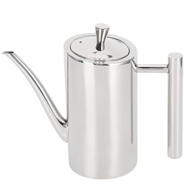 Natudeco Oil Pot Kitchen Oil Bottle Stainless Steel Dustproof Leak-proof Kitchen Oil Container European Container Spice Pot Kitchen Utensils for Salad and Kitchen Cooking (0.5 L)