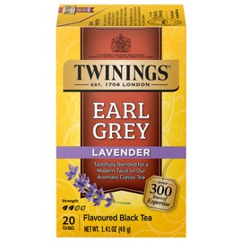 Twinings Twinings Earl Grey Lavender Tea C Caffeinated Black Tea Blend, Individually Wrapped Tea Bags, 20 Count