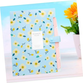 GRIRIW Accordion File Folder Snap Closure Cute Floral Design Document Holder for Office School and Home Use Sky-Blue