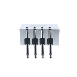 Amavoler Professional Guitar Pedal Coupler, 1/4 inch TS Guitar Effects Pedal to Pedal Connector Straight Type (4 Pack) (Black)