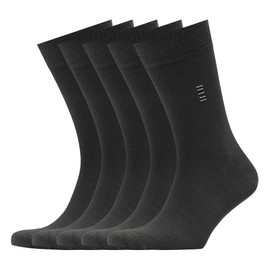 VRD SOCKS Men’s Dress Socks, Mid Calf Socks for Men, Plain Design, Crew Socks for Men Shoe Size 8-13 (Dark Grey, 5-Pairs)