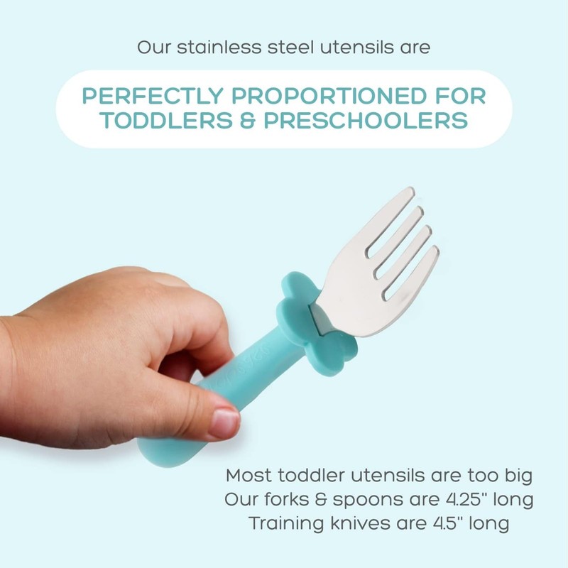 Grabease Toddler Silverware Set Forks Spoons and Knives Set Toddler