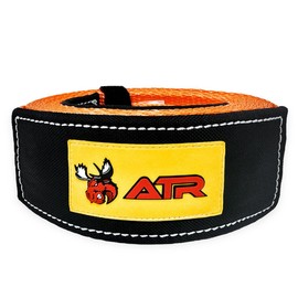 ATR Tree Saver Strap 3.5" x 8ft – 36,000 lbs Break Strength, Heavy Duty Tow Strap for Winch, Off-Road Recovery, Truck, Jeep, Short Polyester Recovery Rope with Loops