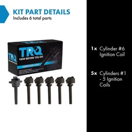 TRQ Ignition Coil Set Compatible with 2000-2002 Honda Passport 2000 Isuzu Amigo 2002-2004 Axiom 2000-2004 Rodeo 2001-2003 Rodeo Sport Trooper