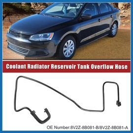 A ABSOPRO Coolant Radiator Reservoir Tank Overflow Hose Fit for Ford Fiesta S SE 1.6L 2011-2019 No.8V2Z-8B081-B/8V2Z-8B081-A - Pack of 1 Item Replacement