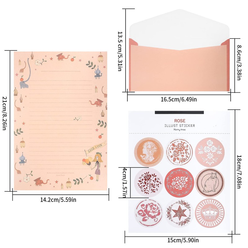 Stationery and Envelopes Set, Lined Stationery Stationery Set, Includes 36