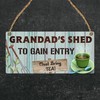 Grandad's Shed - Whimsical Tea Entry Wooden Plaque | A