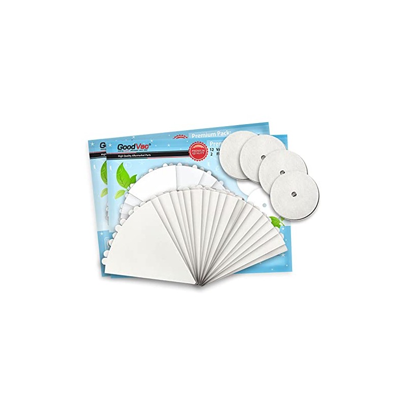 GOODVAC Replacement Filter Cones 12 Prefilters 2 Motor Disc Filters