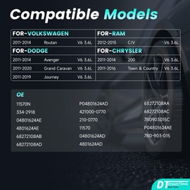Dreamtimes High Output Alternator For/Dodge Grand Caravan Avenger Journey For/Ram C/V For/Chrysler 200 Town Country For/Volkswagen Routan, 12V 160A 6Groove, OE Replacement # 04801624AD Upgraded