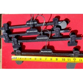 Balenciaga Lot of 4 NEW Balenciaga Black Adjustable Pants/Skirt Hangers - 14 inches