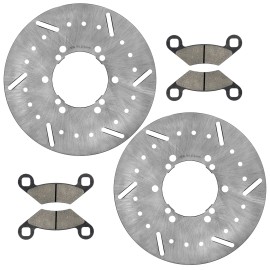 Caltric 2 Front Brake Disc Rotor Pad For Polaris Xplorer 400 400L 4X4 1995 1996-2000