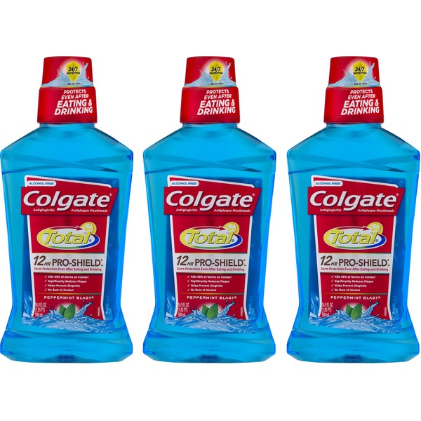 Colgate Advanced Pro-Shield Mouthwash, Peppermint Blast 500 ml (Pack of 3)