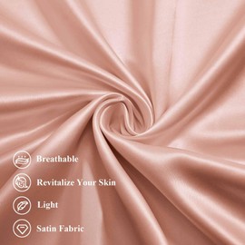 Silk Satin Pillowcase Queen Size, Champagne Gold Silky Soft Cooling Satin-Silk Pillow Cases for Hair and Skin with Envelope Closure, Gift for Women Men, 2 Pack (20x30, Champagne Gold)
