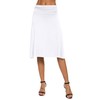 EXCHIC Women's Elastic Waist Plain A-Line Yoga Skirt - White,
