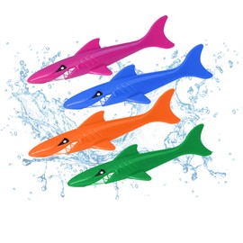 Jiuhao Diving Toys for Kids, 4 Pcs Summer Fun Swimming Pool Dive Toy Shark, Underwater Training Toys Diving Games Children's Gifts (Diving shark)