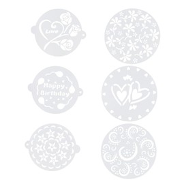 Kichvoe 6 Piezas Plantillas Para Decorar Pasteles Molde De Plástico Reutilizable 7.67X7.87 Pulgadas Para Azúcar Glaseado Cupcakes Repostería Hogar