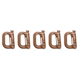 Button-Locking Carabiner Clips – Brown - 5pc Kit