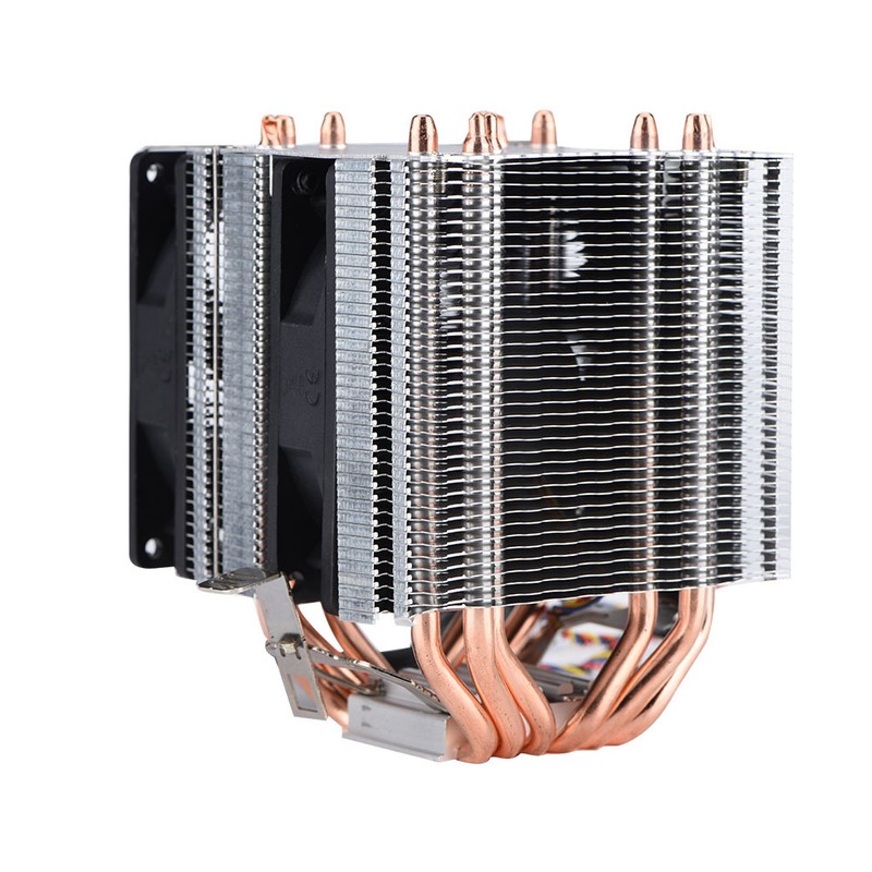 Quiet 4pin 6 Heatpipe CPU Cooler Dual tower Air Cooling