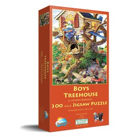 SUNSOUT INC - Boys Treehouse - 300 pc Jigsaw Puzzle by Artist: Joseph Burgess - Finished Size 18" x 24" - MPN# 38784