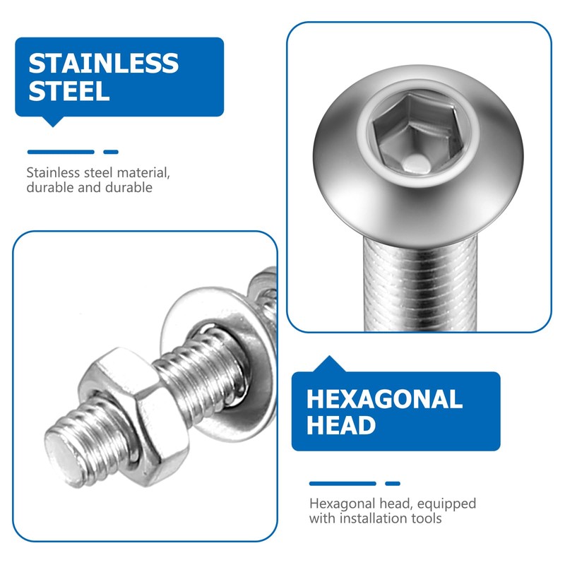 280 Piece M6 Screws Set, Pan Head Allen Screws Nuts