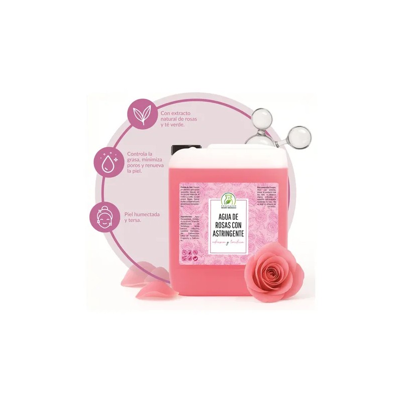 Agua De Rosas Con Astringente Facial Piel Grasa (5 Litros)