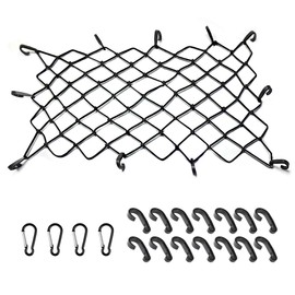 EZYKOO Cargo Nets 47" x 36",6mm Premium Bungee Cord Net,3" x 3" Grid Mesh Cargo Net,Auto Roof Tie-Down Net with 14 Hooks
