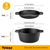 Velaze Cast Iron Dutch Oven Pot with Skillet Lid, 2-in-1