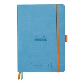 Rhodia 117576C Goalbook Notebook (DIN A5, 14.8 x 21 cm, Dot, Practical and Trendy, with Soft Cover, 90 g White Paper, 120 Sheets), Pack of 1, Turquoise