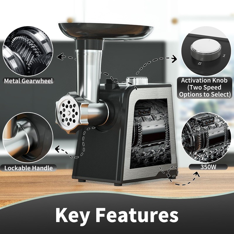 EBEAKA Electric Meat Grinder & Sausage Stuffer Maker, Heavy Duty