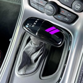 REMOCH Gear Shift Knob Head Cover Trim for Dodge Charger Challenger Durango 2015-2021 2022 2023 2024 Accessories ABS Interior Shifter Shell Insert Decoration Protector (Purple Trim)