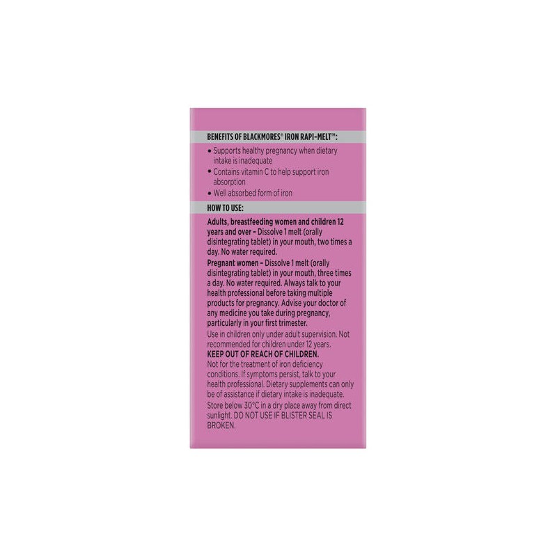 Blackmores Iron Rapi-Melt 90 Tablets