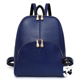 DEERWORD Women's Backpack Bags Women Elegant Bag City Backpack Handbag Vintage PU Leather 3020 1-Piece Set, blue, Adjustable strap