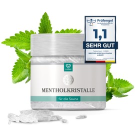 LoWell LoWell® 50g Mentholkristalle aus 100% reiner Minze - Ideal als Sauna Aufgussmittel für die Sauna in wiederverschließbarer Dose - Menthol