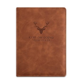 PU Sheepskin Leather Notebook, A5 Journal Diary with 180 Sheets Portable Notepad Personal Organiser Hardcover Notebook Gift for Men Women - Brown