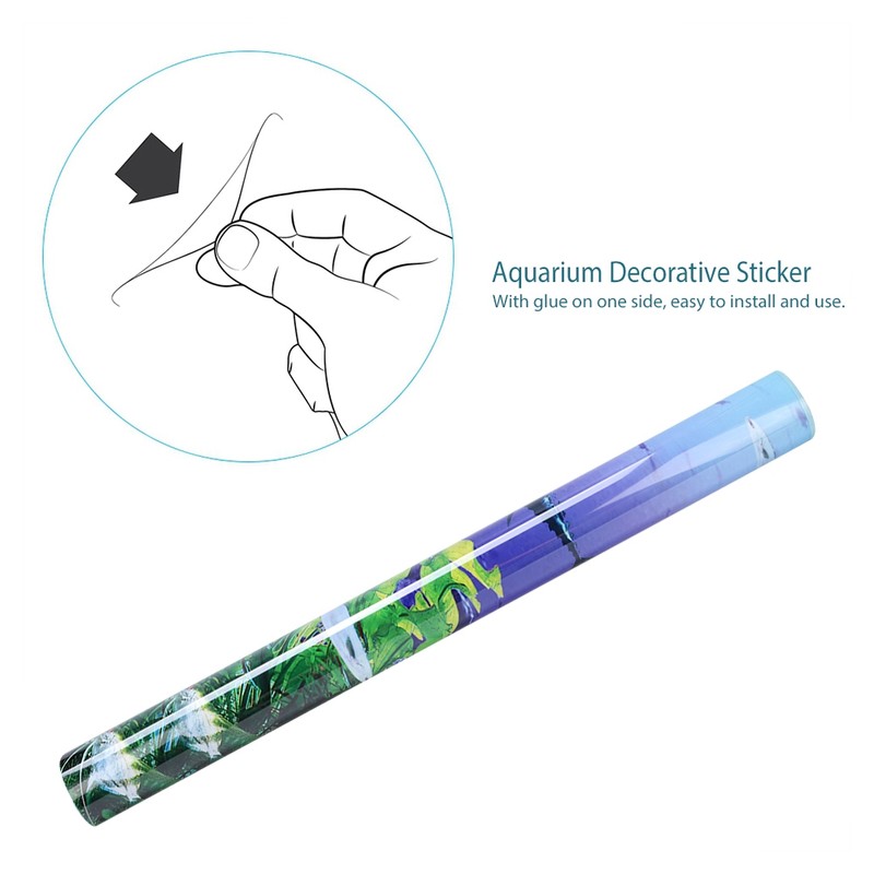 Background Poster Decorative Painting PVC Sticker Landscape Image for Aquarium