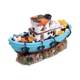 AB Tools Aquatic Aquarium DecoLED Boat Ship Wreck Fish Tank Ornament 7x10x18cm