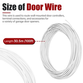 PROSOCOOL 2-Conductor Garage Door Opener Bell Wire, 24/2 AWG, 100 Feet, Replacement for LiftMaster Chamberlain Craftsman, White Universal Garage Door Wire