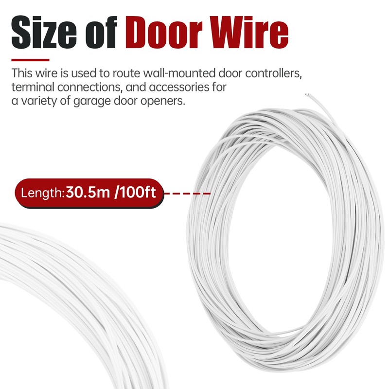 PROSOCOOL 2-Conductor Garage Door Opener Bell Wire, 24/2 AWG, 100