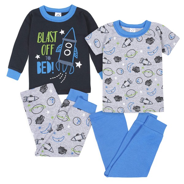 GerberBaby BoysToddler Snug Fit 4-Piece Pajama SetSpace Blue24 Months