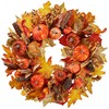 Sggvecsy Artificial Fall Wreath 18’’ Autumn Front Door Wreath Harvest