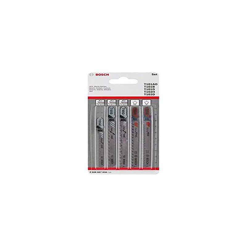 Bosch 2608667858 Jigsaw Blade-Set for Wood/Plastic, Silver