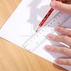 CHANGJIQ Transparent Ruler Plastic Drawing Tool Measuring Tool Scale Inch