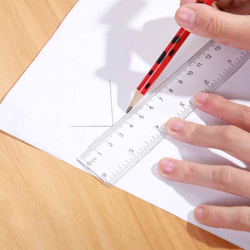 CHANGJIQ Transparent Ruler Plastic Drawing Tool Measuring Tool Scale Inch