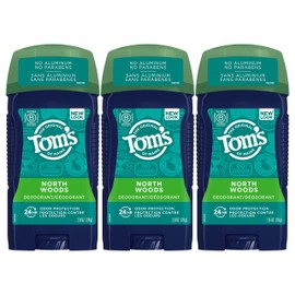Tom's of Maine Long-Lasting Aluminum-Free Natural Deodorant for Men, North Woods, 2.8 oz. 3-Pack (Packaging May Vary)