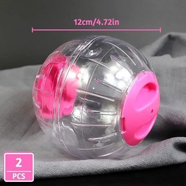 INHEMING2 Pcs Hamster Exercise Ball Transparent Hamster Running Ball Small Animals Jogging Ball Toy Cage Accessories For Dwarf Hamster Small Pet