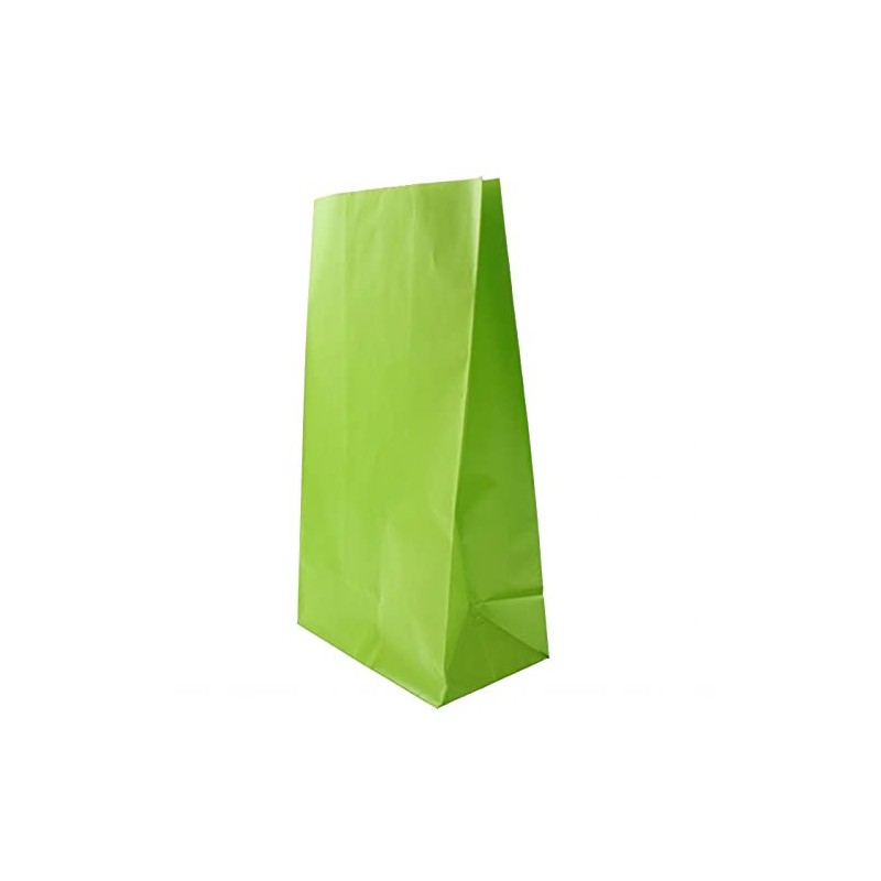 Vibrant Lime Green Paper Party Bags (Pack of 12) -